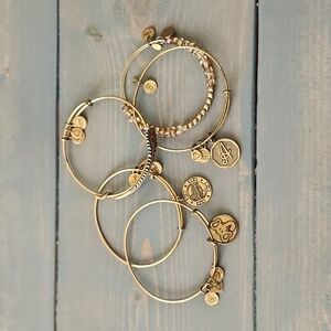 Alex and Ani stack of 5 bracelets